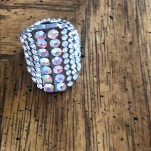 Faux diamond stretch ring